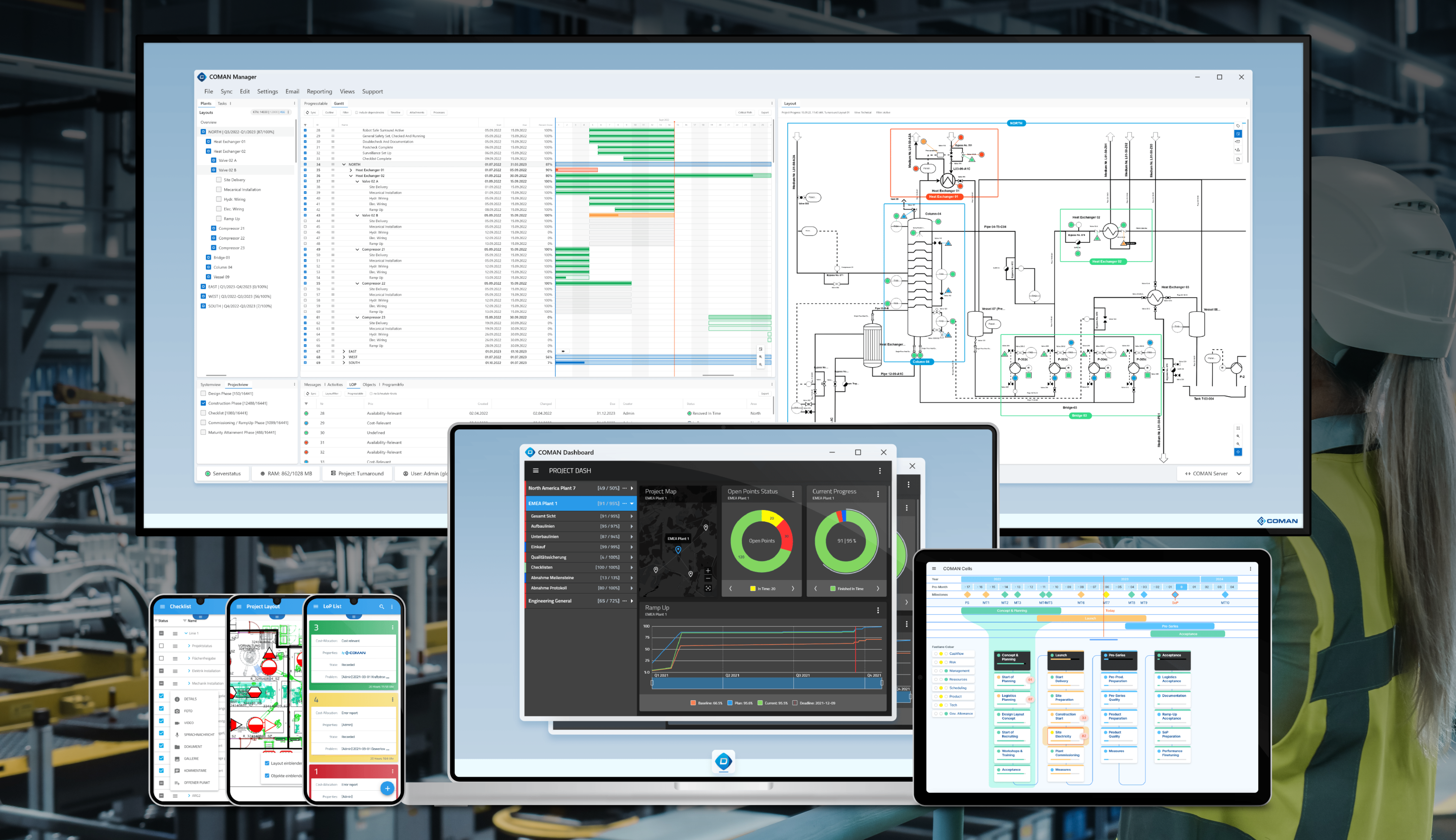 COMAN Enterprise mit Stock image und Mockup